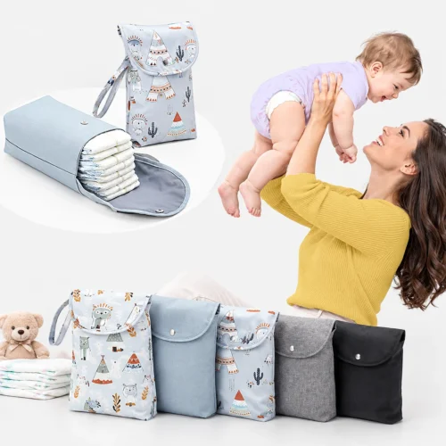 Outdoor baby diaper storage handbag and reusable baby wet bag