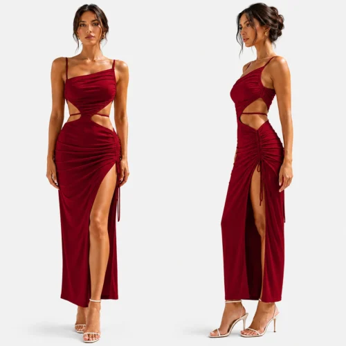 Women's Asymmetrical Hollow-Out Split Dress