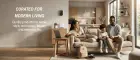 Modern tech and gadgets lifestyle image showing smart devices in a clean, minimalist workspace