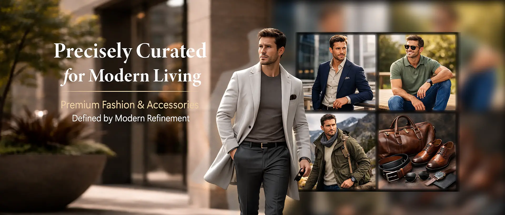 Premium fashion and accessories curated for modern living, featuring refined menswear in a contemporary setting